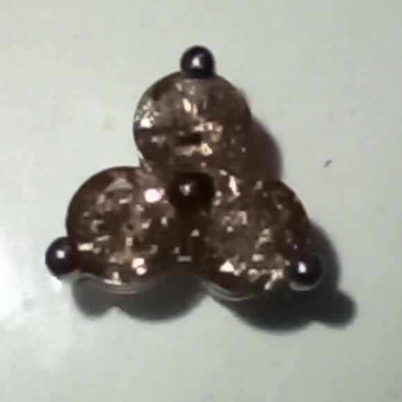 REDUCED!  14Kt White Gold 0.40ctw Chocolate Diamond 3-Stone Slide - Picture 2 of 5